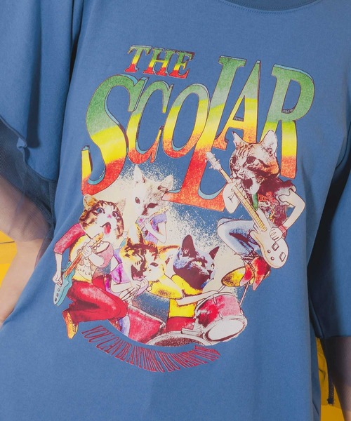 がまかつ - コウキ ScoLar（スカラー）ネコ×ロック柄 メッシュ切替Tシャツ