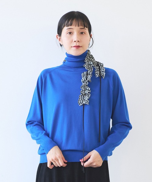 yuni(ユニ )の「△FF30 タートルネックプルオーバー(ニット/セーター・レディース・カーキ/ブラック/アイボリー/ブルー/イエロー/グリーン・FREE)」の11枚目の写真