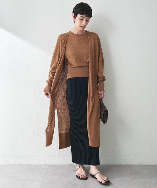 セール】リネンシルクロングカーディガン（カーディガン/ボレロ