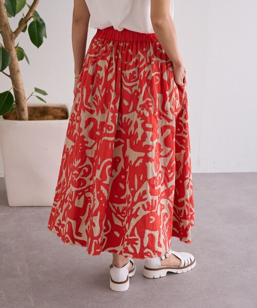 BEARDSLEY（ビアズリー）の「IKIMONOアップリケスカート（スカート・レディース・ブラック/レッド・FREE）」の6枚目の写真