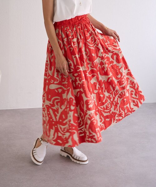 BEARDSLEY（ビアズリー）の「IKIMONOアップリケスカート（スカート・レディース・ブラック/レッド・FREE）」の8枚目の写真