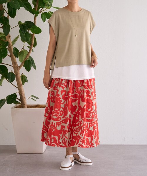 BEARDSLEY（ビアズリー）の「IKIMONOアップリケスカート（スカート・レディース・ブラック/レッド・FREE）」の13枚目の写真