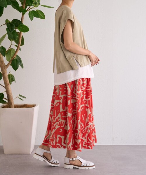 BEARDSLEY（ビアズリー）の「IKIMONOアップリケスカート（スカート・レディース・ブラック/レッド・FREE）」の15枚目の写真