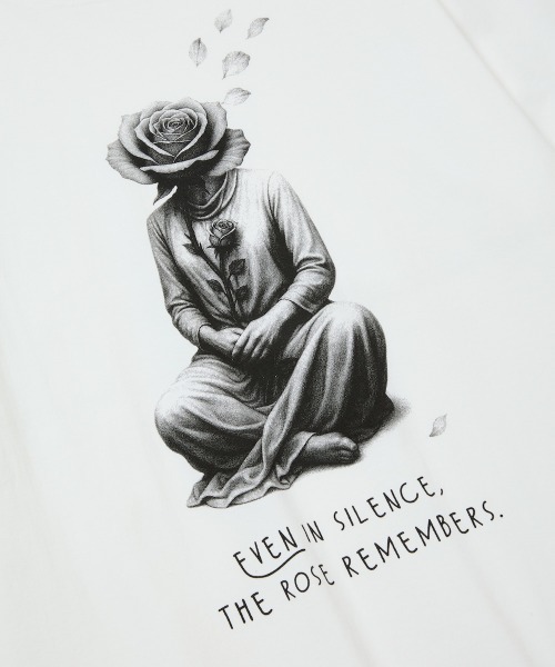 rehacer（レアセル）の「rehacer : Silent Bloom Relax Fit T-shirt / サイレントブルーム リラックス フィットTシャツ（Tシャツ/カットソー・メンズ・ホワイト/ブラック・LARGE/X-LARGE/SMALL/MEDIUM）」の2枚目の写真