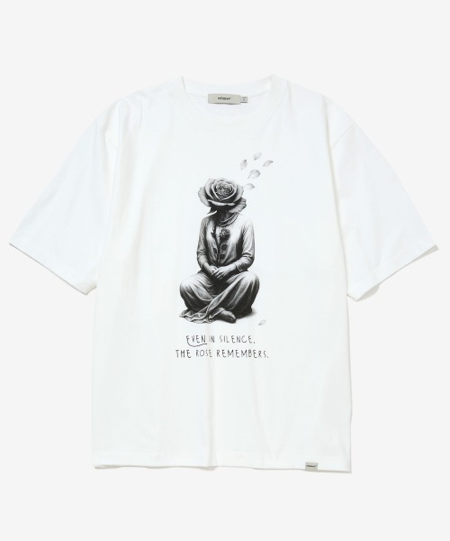 rehacer（レアセル）の「rehacer : Silent Bloom Relax Fit T-shirt / サイレントブルーム リラックス フィットTシャツ（Tシャツ/カットソー・メンズ・ホワイト/ブラック・LARGE/X-LARGE/SMALL/MEDIUM）」の6枚目の写真