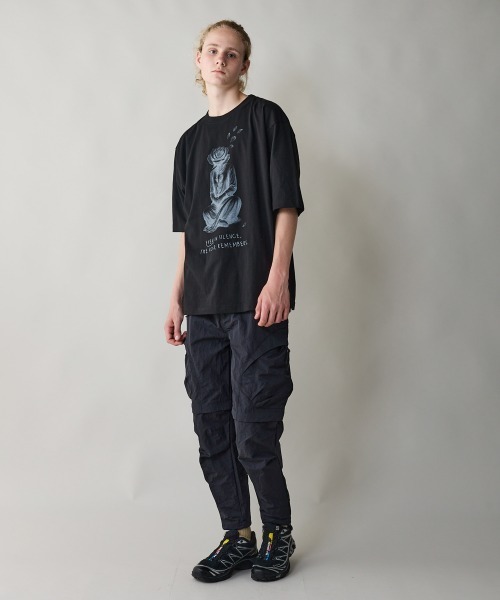 rehacer（レアセル）の「rehacer : Silent Bloom Relax Fit T-shirt / サイレントブルーム リラックス フィットTシャツ（Tシャツ/カットソー・メンズ・ホワイト/ブラック・LARGE/X-LARGE/SMALL/MEDIUM）」の8枚目の写真