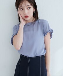natural couture | 袖口フリルTブラウス(シャツ/ブラウス)