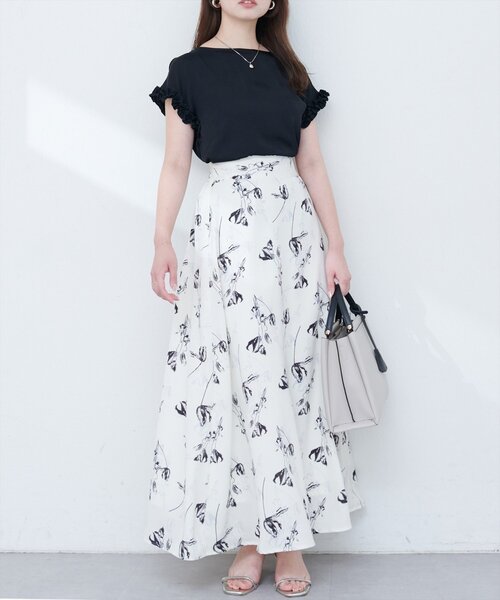 natural couture（ナチュラルクチュール）の「袖口フリルTブラウス（シャツ/ブラウス・レディース・イエロー/ブルー/アイボリー/ブラック・FREE）」の12枚目の写真