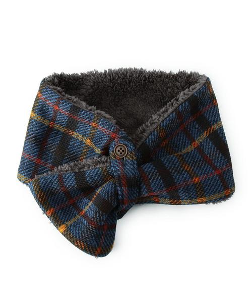 green label relaxing(グリーンレーベルリラクシング)の「GLRマフラー/チェック(マフラー・キッズ・マスタード/コバルトブルー・フリー)」の2枚目の写真