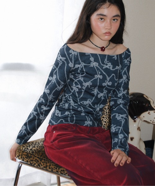 musubore（ムスボレ）の「off-shoulder tops / オフショルダートップス（シャツ/ブラウス・レディース・ネイビー・FREE）」の19枚目の写真