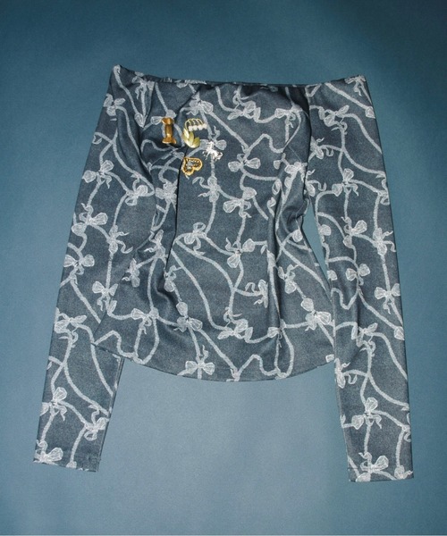 musubore（ムスボレ）の「off-shoulder tops / オフショルダートップス（シャツ/ブラウス・レディース・ネイビー・FREE）」の6枚目の写真