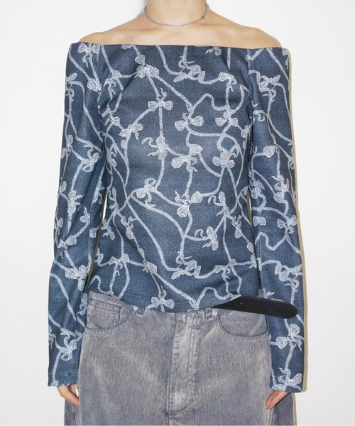 musubore（ムスボレ）の「off-shoulder tops / オフショルダートップス（シャツ/ブラウス・レディース・ネイビー・FREE）」の12枚目の写真