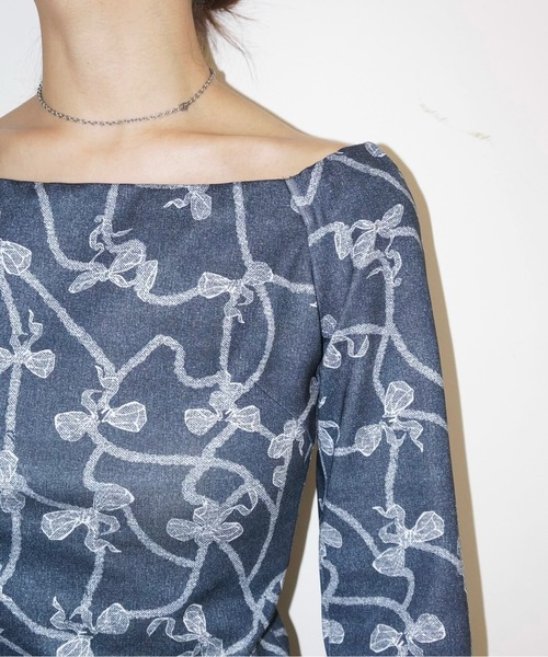 musubore（ムスボレ）の「off-shoulder tops / オフショルダートップス（シャツ/ブラウス・レディース・ネイビー・FREE）」の13枚目の写真