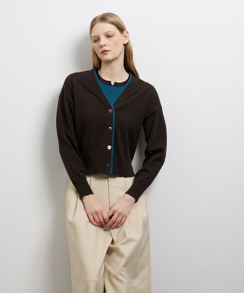 LANVIN en Bleu(ランバンオンブルー)の「カラーポイントVネックカーディガン(ニット/セーター・レディース・ブラック/ブラウン/ブルー系その他・38)」の17枚目の写真
