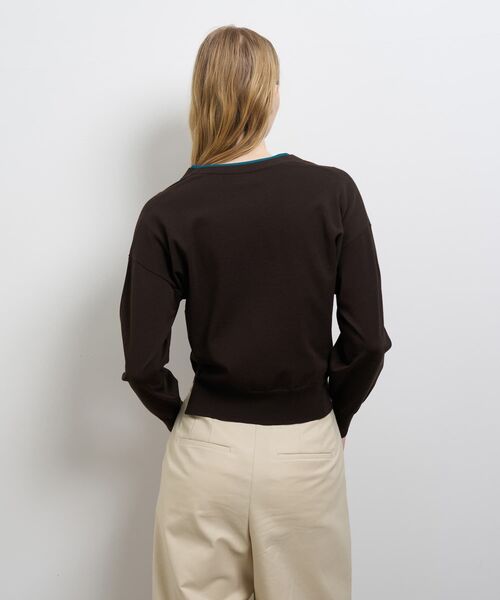 LANVIN en Bleu(ランバンオンブルー)の「カラーポイントVネックカーディガン(ニット/セーター・レディース・ブラック/ブラウン/ブルー系その他・38)」の19枚目の写真