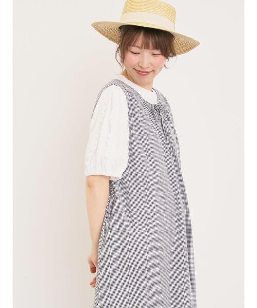 Samansa Mos2(サマンサ モスモス)の「袖タテフリルTシャツ(Tシャツ/カットソー・レディース・モカ/ブラック/オフホワイト・F)」の1枚目の写真