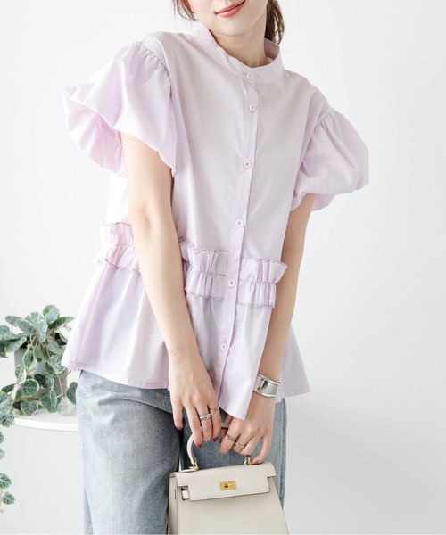 La-gemme(ラジェム)の「フリル×バルーンブラウス(シャツ/ブラウス・レディース・ホワイト/ピンク/ブラック・フリー)」の5枚目の写真
