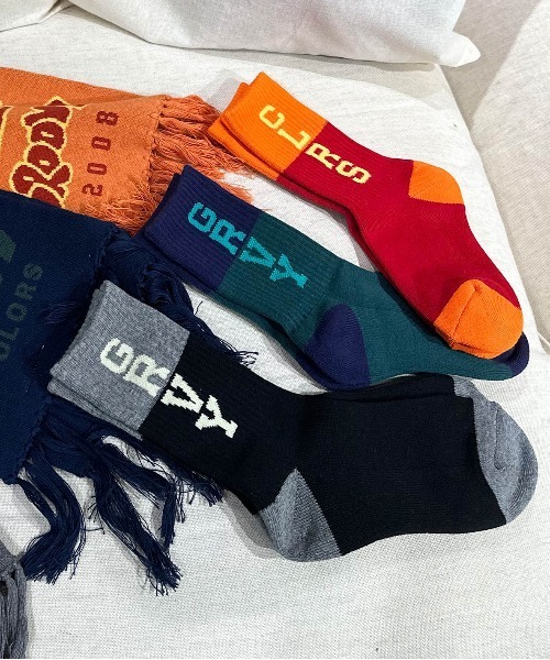 GROOVY COLORS（グルービーカラーズ）の「GRVY CLRS 2Tone Socks（ソックス/靴下・キッズ・ブラック/グリーン/レッド・S/L/M）」の5枚目の写真