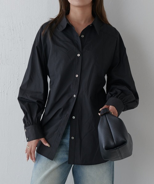 Lui's(ルイス)の「袖ボリュームスリーブ前あきシャツ(シャツ/ブラウス・レディース・オフホワイト/スカイブルー/ブラック・FREE)」の3枚目の写真