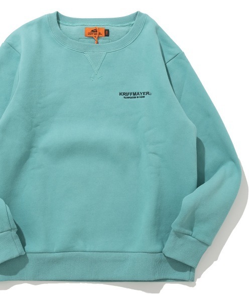 KRIFF MAYER Kid's Collection（クリフメイヤーキッズコレクション）の「【裏起毛】あたたか刺繍クルー（スウェット・キッズ・ネイビー/チャコール/イエロー/グレー/オフホワイト/サックスブルー・170/160/150/140/130/120）」の5枚目の写真
