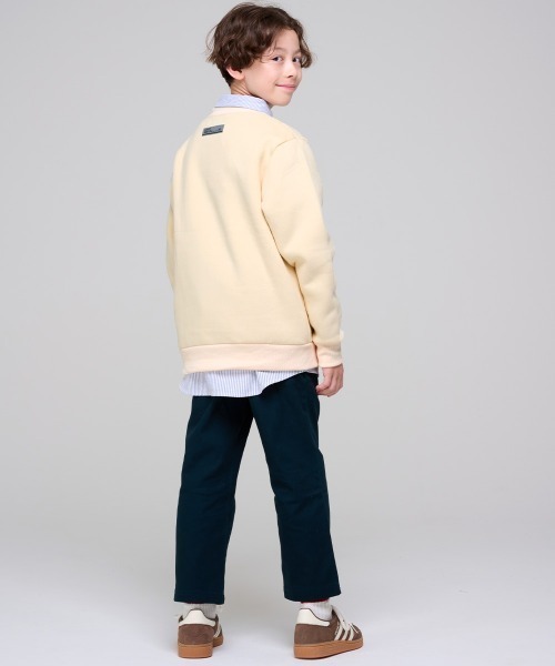 KRIFF MAYER Kid's Collection（クリフメイヤーキッズコレクション）の「【裏起毛】あたたか刺繍クルー（スウェット・キッズ・ネイビー/チャコール/イエロー/グレー/オフホワイト/サックスブルー・170/160/150/140/130/120）」の16枚目の写真