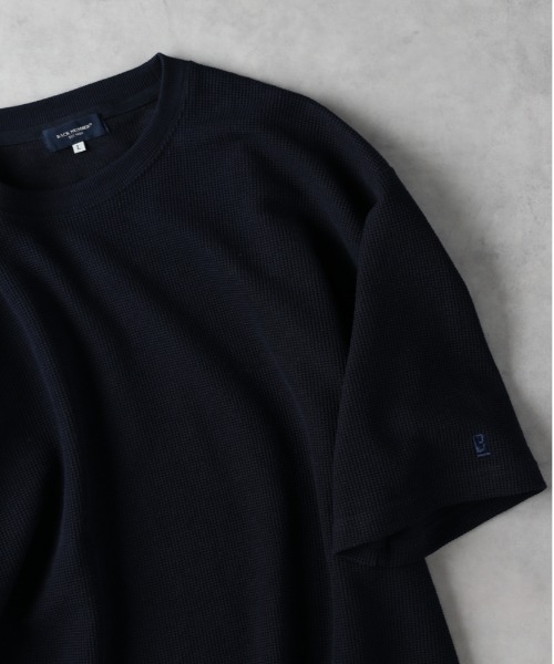 BACK NUMBER(バックナンバー)の「BACK NUMBER(バックナンバー)【メンズ】袖ロゴ刺繍ワッフル半袖Tシャツ(Tシャツ/カットソー・メンズ・グリーン/ネイビー/ダークベージュ/ダークグレー・M/L/XL)」の4枚目の写真