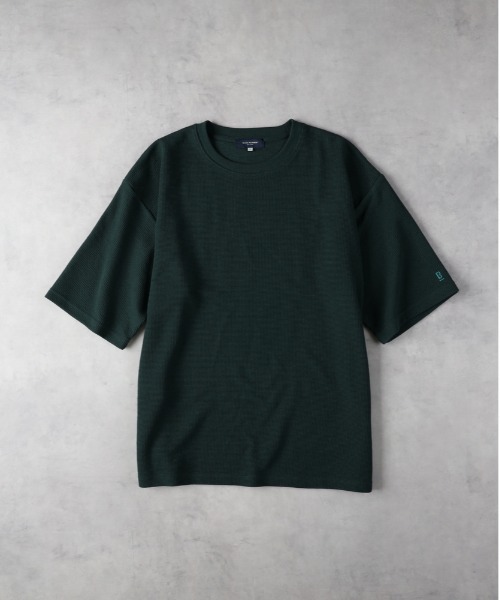 BACK NUMBER(バックナンバー)の「BACK NUMBER(バックナンバー)【メンズ】袖ロゴ刺繍ワッフル半袖Tシャツ(Tシャツ/カットソー・メンズ・グリーン/ネイビー/ダークベージュ/ダークグレー・M/L/XL)」の14枚目の写真