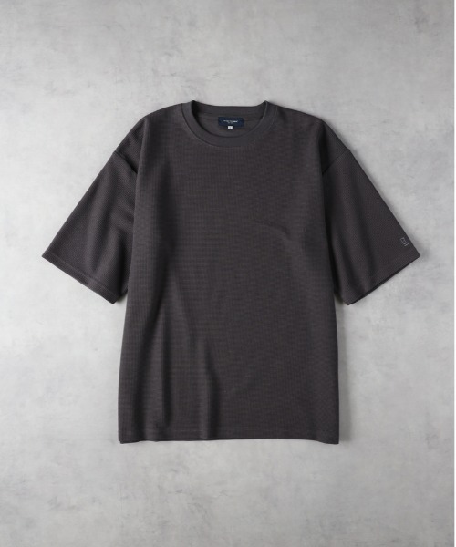 BACK NUMBER(バックナンバー)の「BACK NUMBER(バックナンバー)【メンズ】袖ロゴ刺繍ワッフル半袖Tシャツ(Tシャツ/カットソー・メンズ・グリーン/ネイビー/ダークベージュ/ダークグレー・M/L/XL)」の13枚目の写真