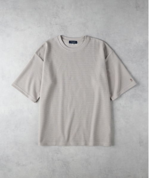 BACK NUMBER(バックナンバー)の「BACK NUMBER(バックナンバー)【メンズ】袖ロゴ刺繍ワッフル半袖Tシャツ(Tシャツ/カットソー・メンズ・グリーン/ネイビー/ダークベージュ/ダークグレー・M/L/XL)」の12枚目の写真