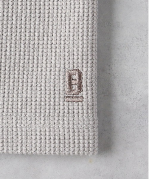 BACK NUMBER(バックナンバー)の「BACK NUMBER(バックナンバー)【メンズ】袖ロゴ刺繍ワッフル半袖Tシャツ(Tシャツ/カットソー・メンズ・グリーン/ネイビー/ダークベージュ/ダークグレー・M/L/XL)」の10枚目の写真