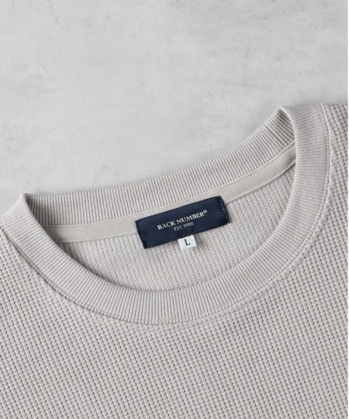 BACK NUMBER(バックナンバー)の「BACK NUMBER(バックナンバー)【メンズ】袖ロゴ刺繍ワッフル半袖Tシャツ(Tシャツ/カットソー・メンズ・グリーン/ネイビー/ダークベージュ/ダークグレー・M/L/XL)」の9枚目の写真