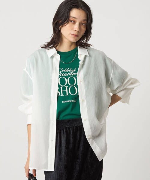 green label relaxing（グリーンレーベルリラクシング）の「ミルフィーユデイリーシャツ（シャツ/ブラウス・レディース・ライトブルー/ブラック/オフホワイト/その他2/その他1/ライトピンク・FREE）」の2枚目の写真