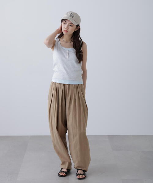 FREE'S MART（フリーズマート）の「針抜きテレコレイヤードタンクトップ（Tシャツ/カットソー・レディース・ホワイト/ネイビー/グレー・FREE）」の6枚目の写真