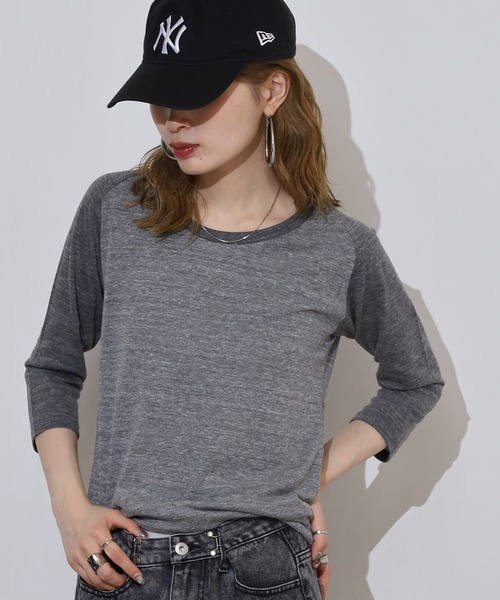 tシャツ コットンブレンド Tシャツ レディース Tシャツ レディース プチハイネック5分袖コットンTシャツ