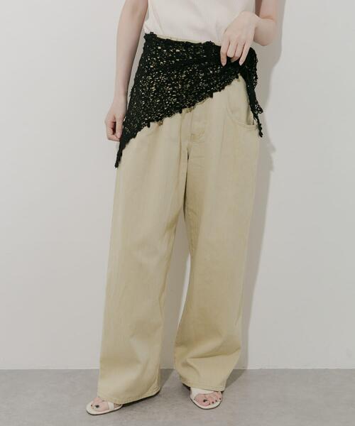 SMELLY（スメリー）の「クロシェスカーフ（バンダナ/スカーフ・レディース・アイボリー/ブラック・-）」の5枚目の写真