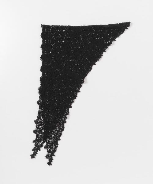 SMELLY（スメリー）の「クロシェスカーフ（バンダナ/スカーフ・レディース・アイボリー/ブラック・-）」の4枚目の写真