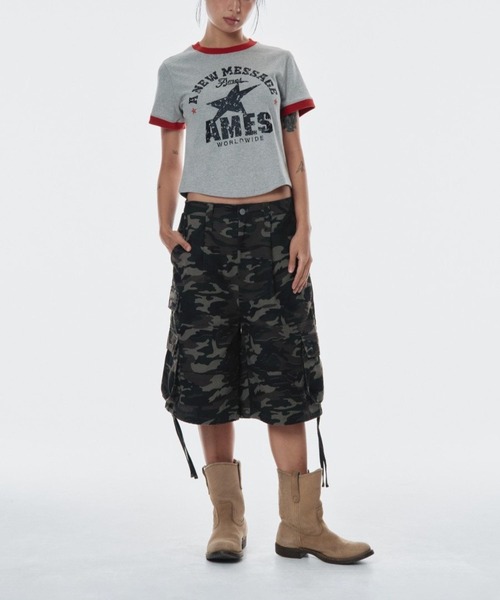 AMESWORLDWIDE（アメスワールドワイド）の「【UNISEX】AMES WORLDWIDE ／ビンテージスターT（Tシャツ/カットソー・レディース・ブラック/クリーム/グレー・SMALL/MEDIUM）」の10枚目の写真