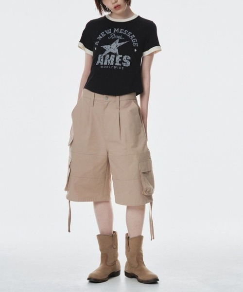 AMESWORLDWIDE（アメスワールドワイド）の「【UNISEX】AMES WORLDWIDE ／ビンテージスターT（Tシャツ/カットソー・レディース・ブラック/クリーム/グレー・SMALL/MEDIUM）」の14枚目の写真