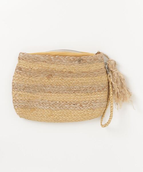 MAISON mou(メゾンムー)の「【Swaraj/スワラージ】ボーダーZIPクラッチバッグ(手編み)(クラッチバッグ・レディース・ナチュラル・FREE)」の5枚目の写真