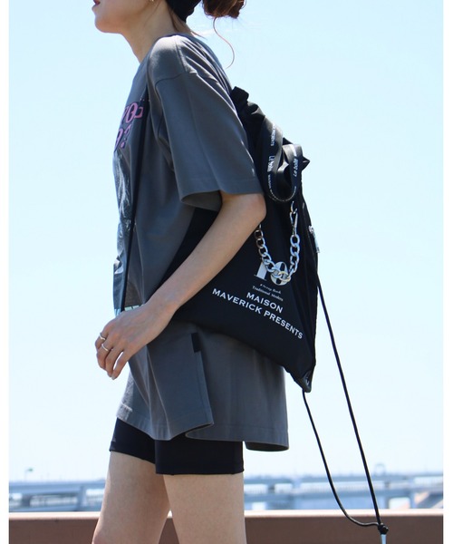 Scrap Book（スクラップブック）の「【MAISON MAVERICK PRESENTS】LOGO Nylon Bag（バックパック/リュック・レディース・ブラック・FREE）」の2枚目の写真