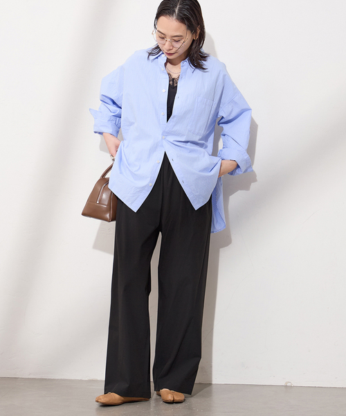 JOURNAL STANDARD(ジャーナルスタンダード)の「《追加5》【撥水/接触冷感/洗える/UVカット】リネンナイロンストレッチワイドパンツ(その他パンツ・レディース・グレー/ベージュ系その他/ブラック・34/40/38/36)」の17枚目の写真