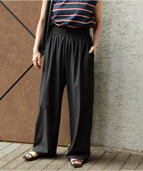 JOURNAL STANDARD(ジャーナルスタンダード)の「《追加5》【撥水/接触冷感/洗える/UVカット】リネンナイロンストレッチワイドパンツ(その他パンツ・レディース・グレー/ベージュ系その他/ブラック・34/40/38/36)」の11枚目の写真
