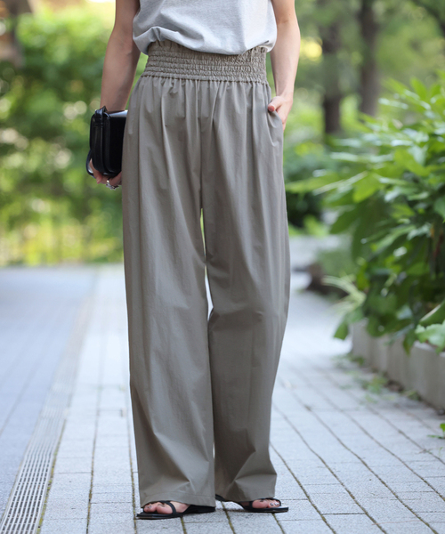 JOURNAL STANDARD(ジャーナルスタンダード)の「《追加5》【撥水/接触冷感/洗える/UVカット】リネンナイロンストレッチワイドパンツ(その他パンツ・レディース・グレー/ベージュ系その他/ブラック・34/40/38/36)」の7枚目の写真