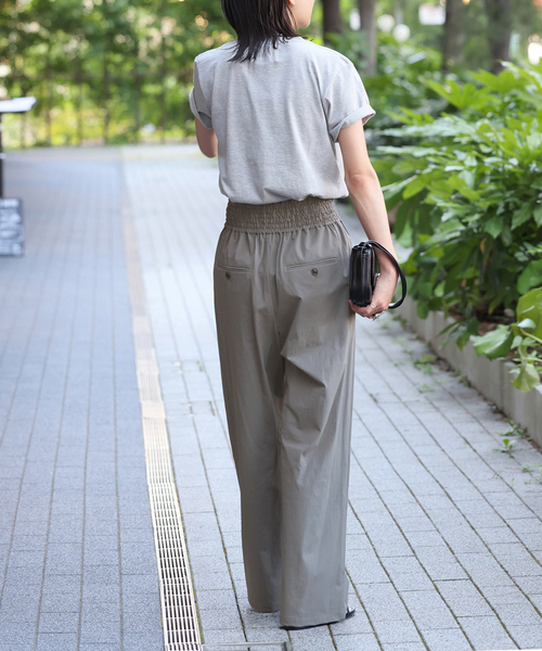 JOURNAL STANDARD(ジャーナルスタンダード)の「《追加5》【撥水/接触冷感/洗える/UVカット】リネンナイロンストレッチワイドパンツ(その他パンツ・レディース・グレー/ベージュ系その他/ブラック・34/40/38/36)」の5枚目の写真