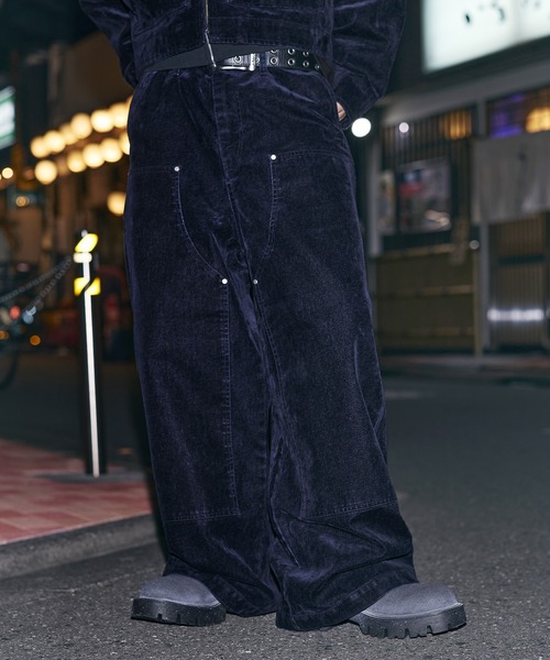 セール】【SET-UP着用可能】ベルベットライクペインターダブルニー