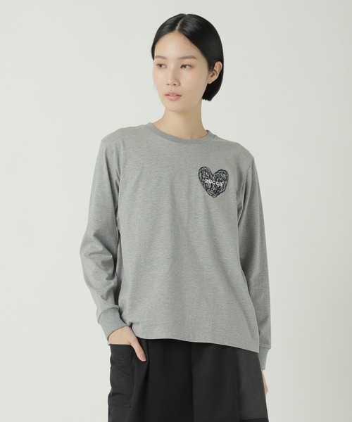 ZUCCa（ズッカ）の「(S)ハートロゴT / Tシャツ（Tシャツ/カットソー・レディース・グレー/ブラック/ホワイト・M size/XL）」の3枚目の写真