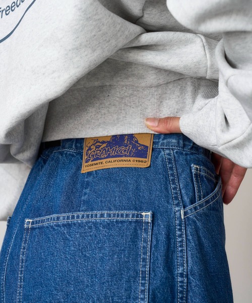 Gramicci（グラミチ）の「SUTTER DENIM SKIRT｜サッターデニムスカート（デニムスカート・レディース・ダークインディゴブルー/ワンウォッシュ・S/M/L）」の3枚目の写真