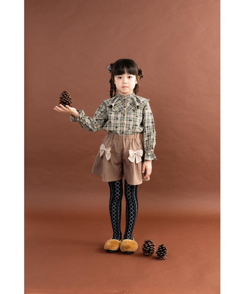 nino(ニノ)の「シフォンリボン付きキュロット(その他パンツ・キッズ・ベージュ/チャコール・140cm/130cm/150cm)」の11枚目の写真