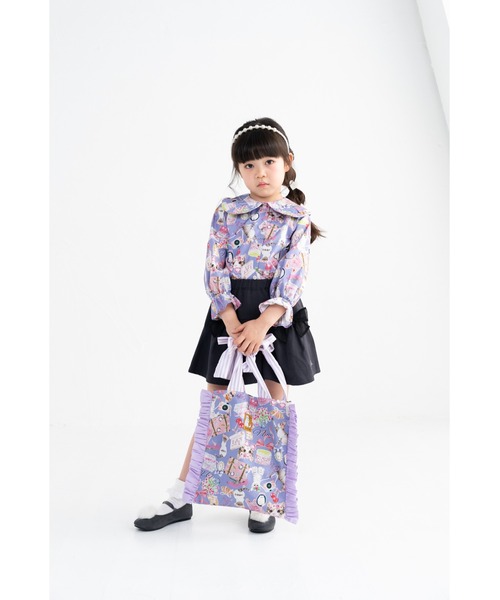 nino(ニノ)の「シフォンリボン付きキュロット(その他パンツ・キッズ・ベージュ/チャコール・140cm/130cm/150cm)」の5枚目の写真