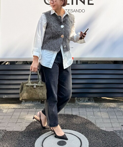 手洗い可能》ビックボタン起毛ファーベスト（ベスト）｜NOLLEY'S Sophi